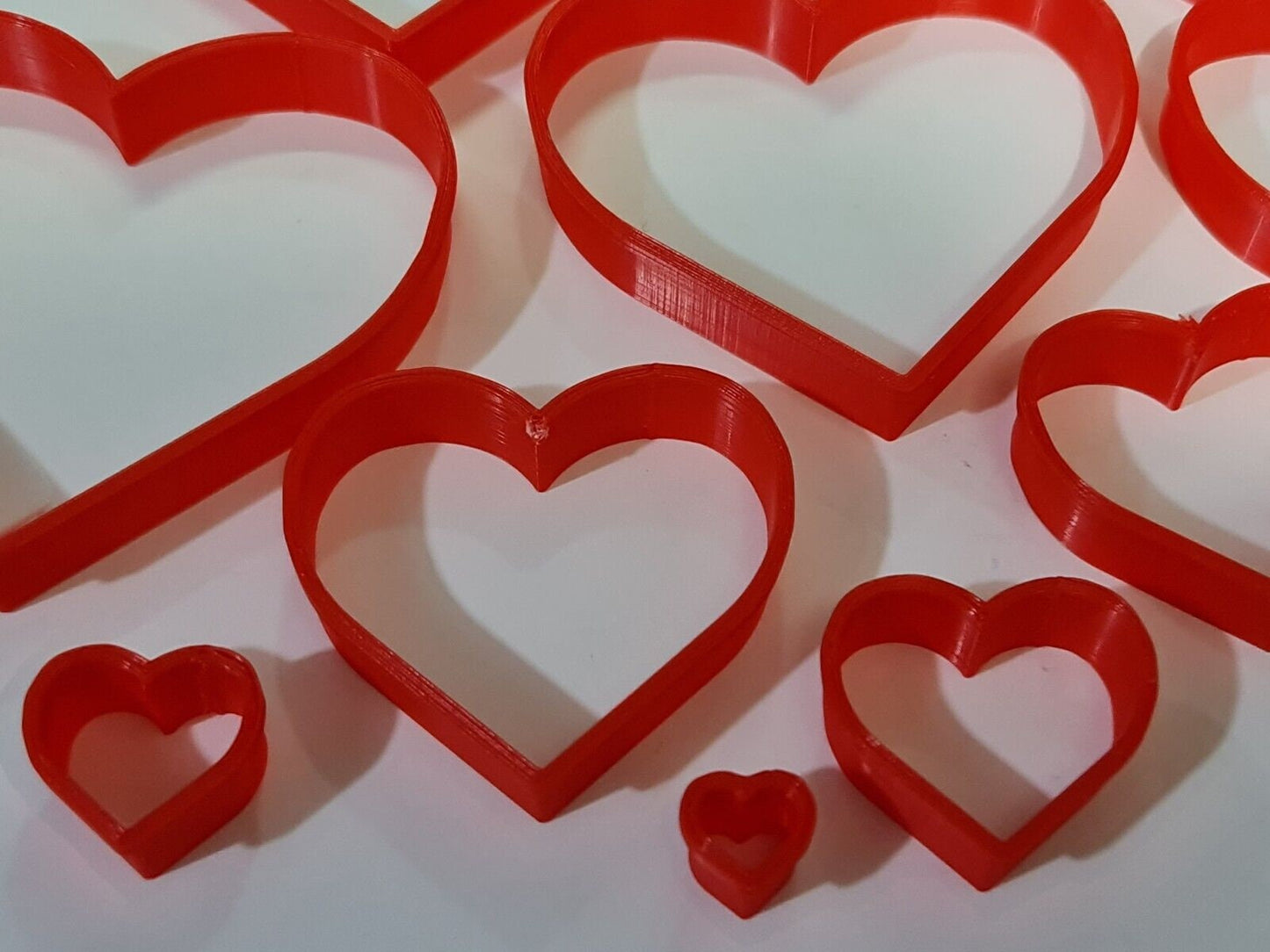 New Set of 10 Red Love Heart Nesting Cookie Biscuit Fondant Icing Cutters