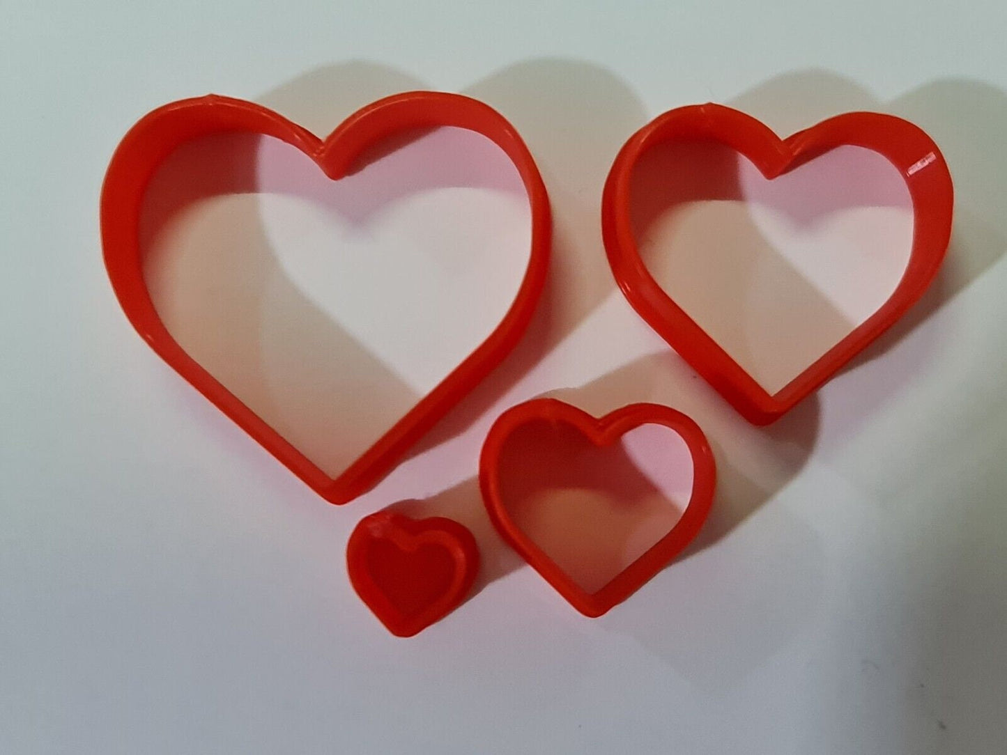 New Set of 10 Red Love Heart Nesting Cookie Biscuit Fondant Icing Cutters