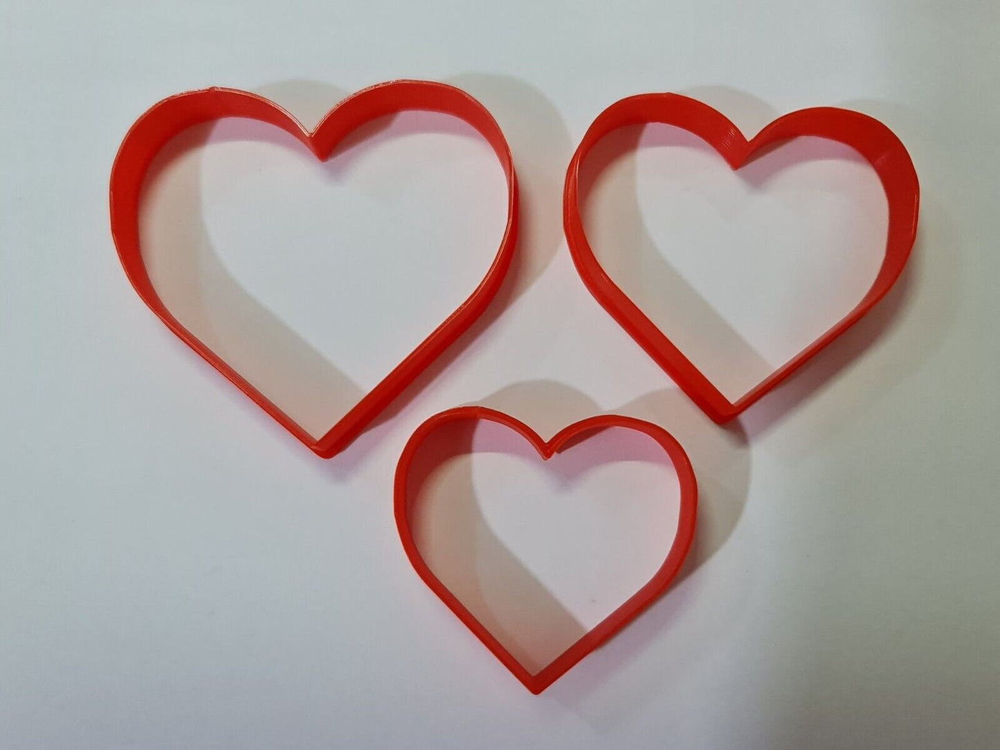 New Set of 10 Red Love Heart Nesting Cookie Biscuit Fondant Icing Cutters