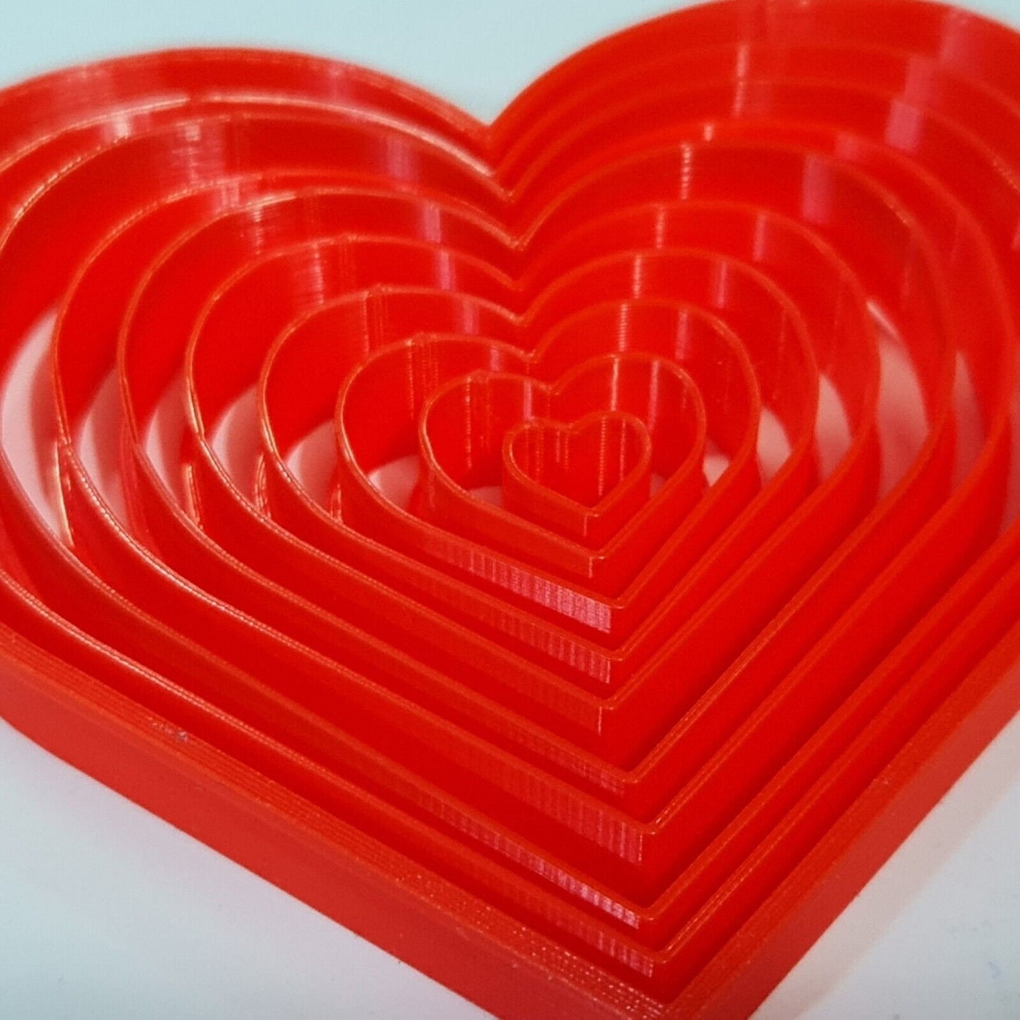 New Set of 10 Red Love Heart Nesting Cookie Biscuit Fondant Icing Cutters