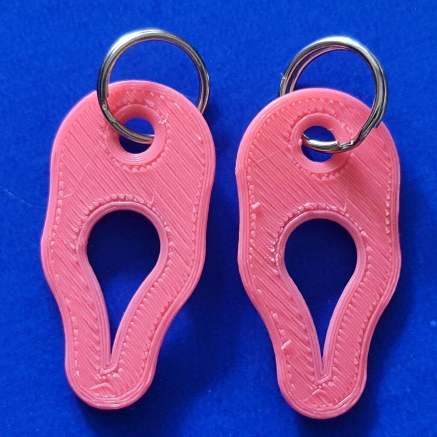 2 x Key Ring Tick Removal Tools Pastel Pink PLA Plastic dog cat horse human