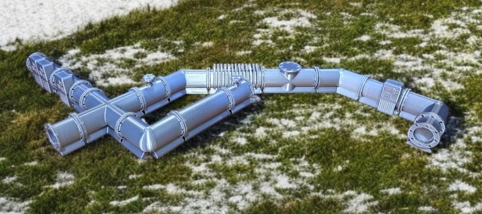 Above Ground Pipelines 16pcs Sci-Fi Modelling Diorama Wargaming Warhammer 40k