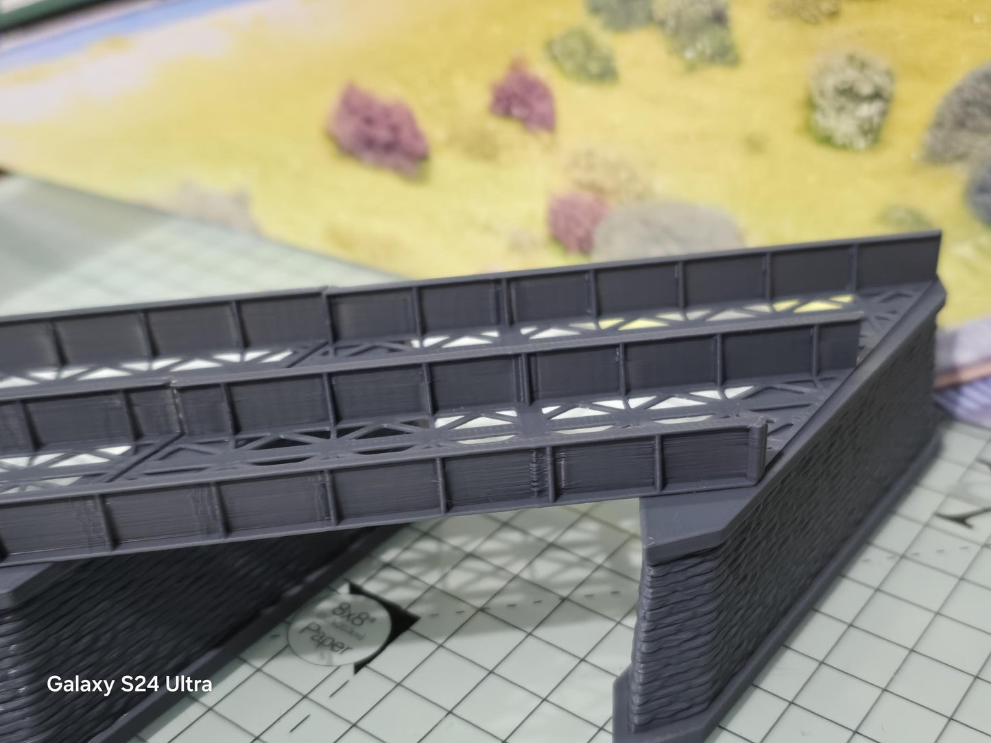 Double Track Iron Girder Bridge Z Gauge 45 deg Right Skew Model Railway Layout 1:220 Scale can be made to custom size PLEASE ASK