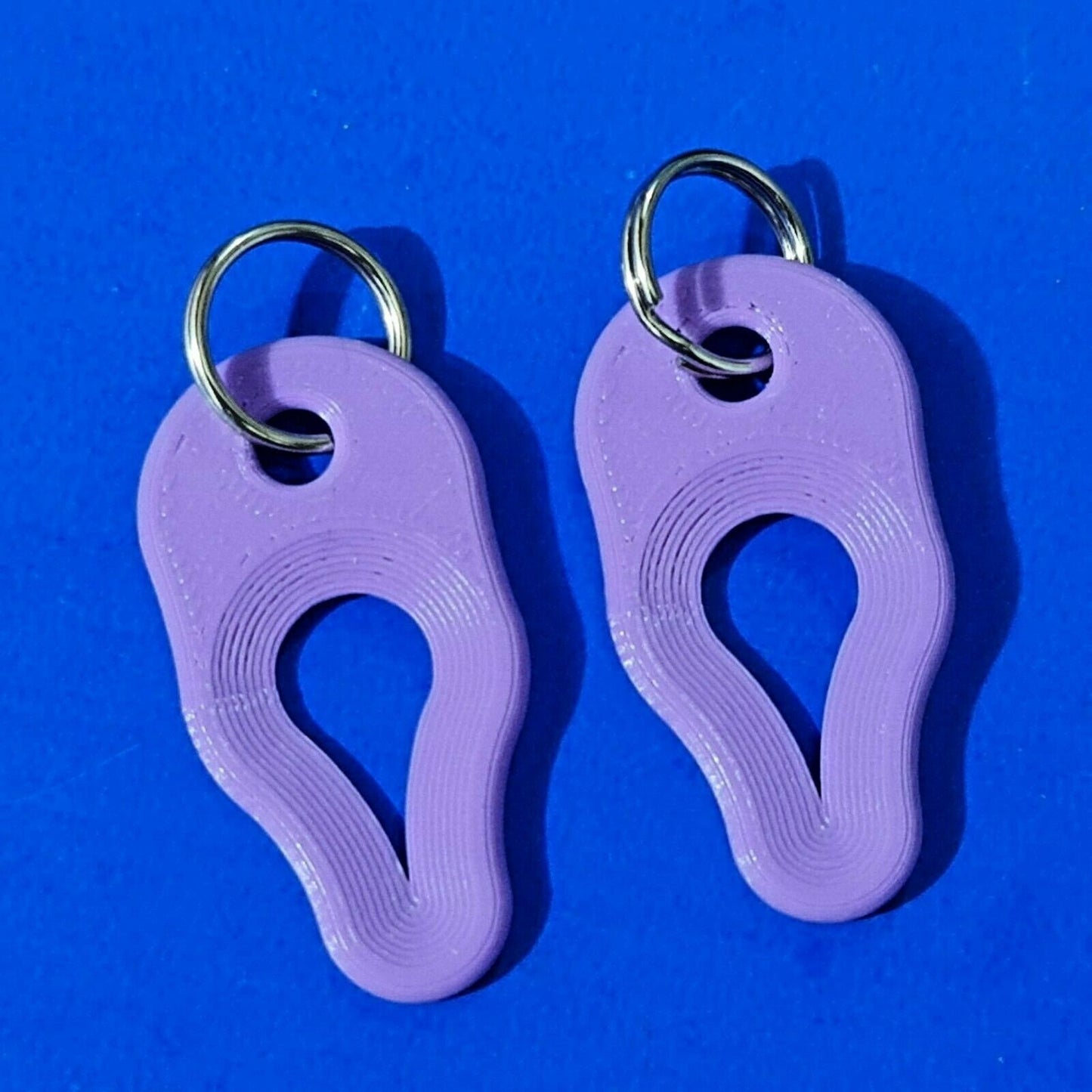 2 x Key Ring Tick Removal Tools Purple PLA Plastic Biodegradable, dog cat horse