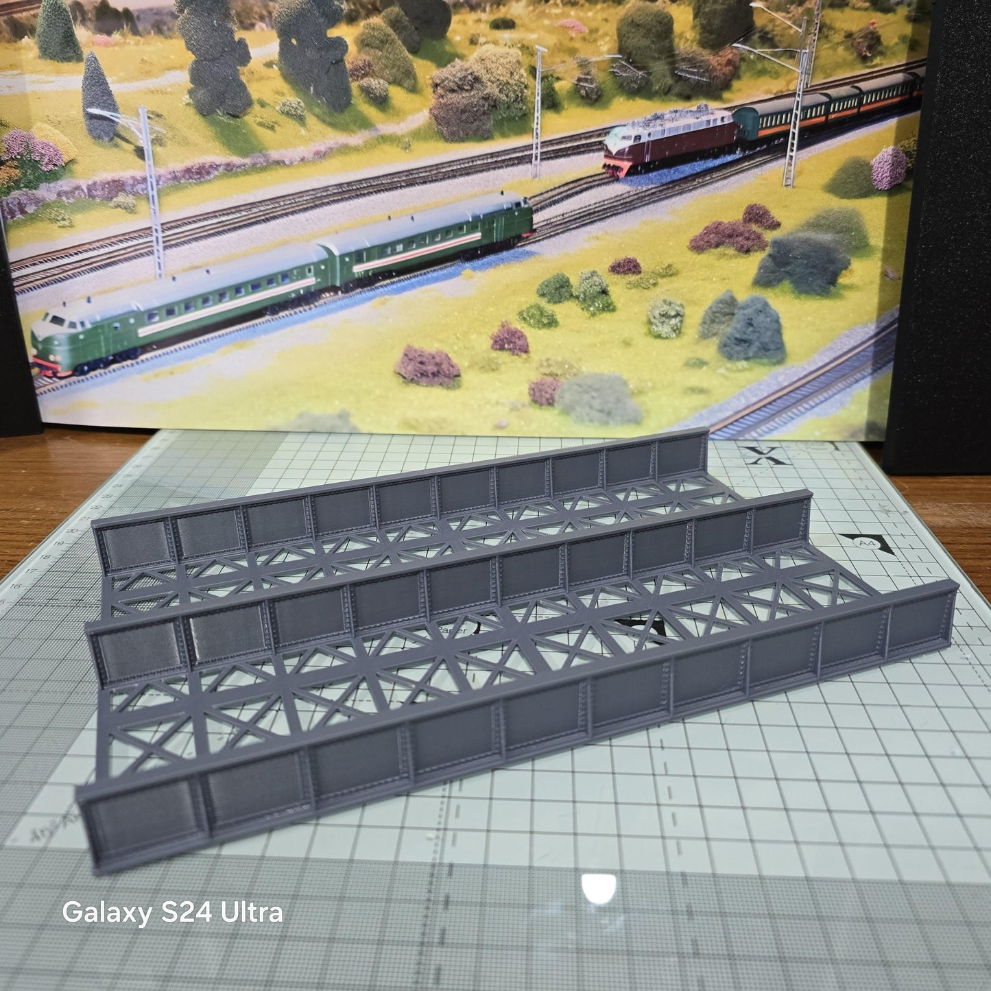 Double Track Girder Bridge 300mm Deck OO Gauge Model Railway Train Layout 1:76 Scale