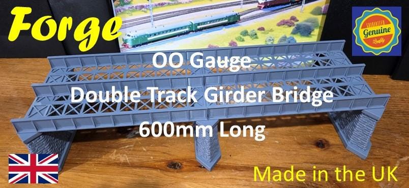 Iron Girder Bridge OO Gauge 600mm Double Track Model Railway Train 1:76 Scale