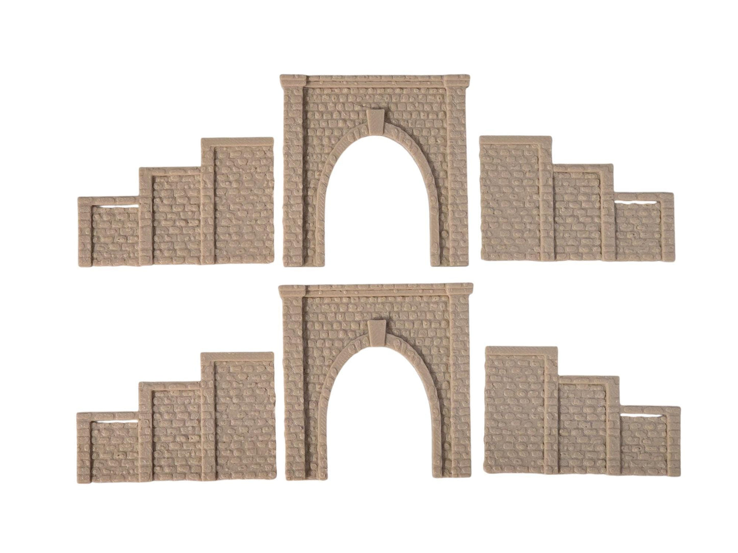 Z Gauge Tunnel Single Track Stone Portal with retaining walls Model Railway Train Layout 1:220 Scale