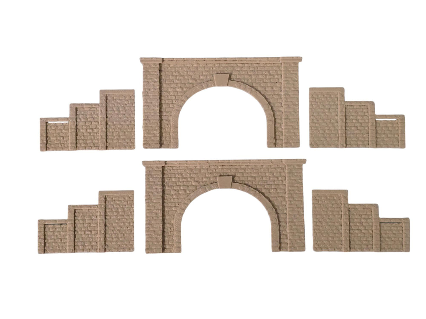 Z Gauge Tunnel Double Track Stone Portal with retaining walls Model Railway Train Layout 1:220 Scale