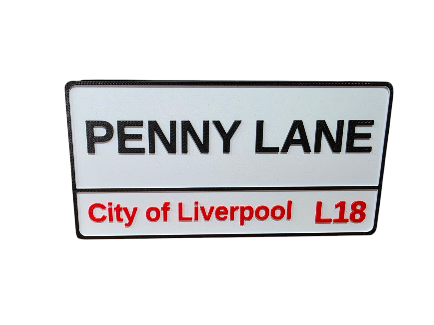 Penny Lane Street Sign Beatles Inspired Retro Wall Plaque 3D Printed Decor Gift