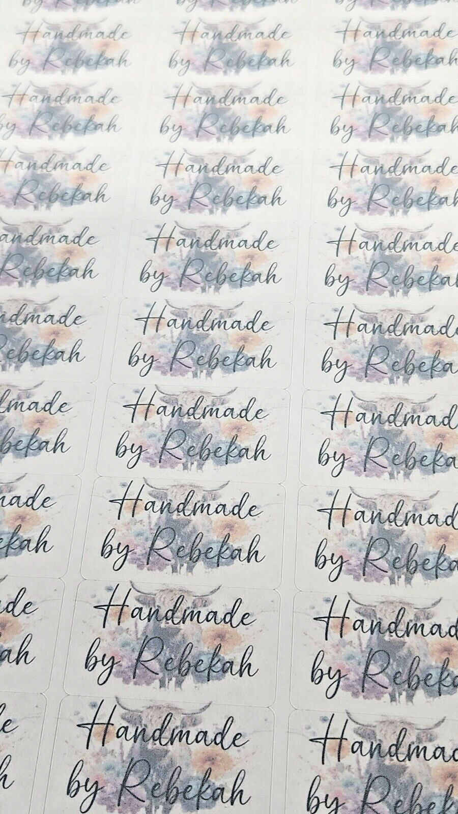 Highland Cow 325 x Hand Made Handmade by Craft Labels Matte Labels Stickers