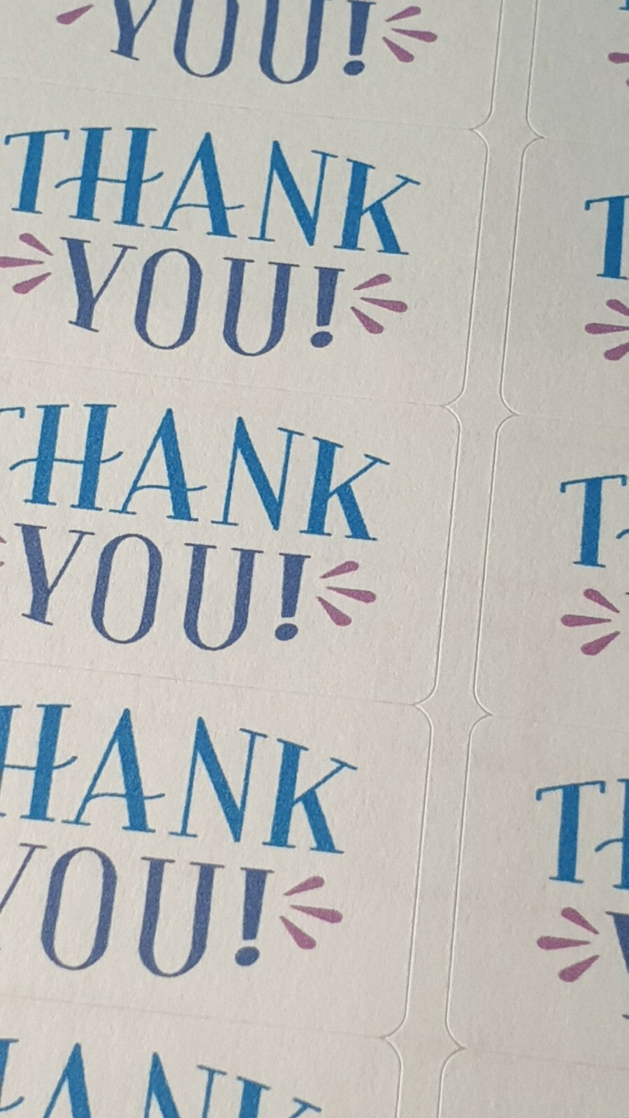 Thank You Sentiment Labels 4 Designs to choose from Awesome Amazing Thanks