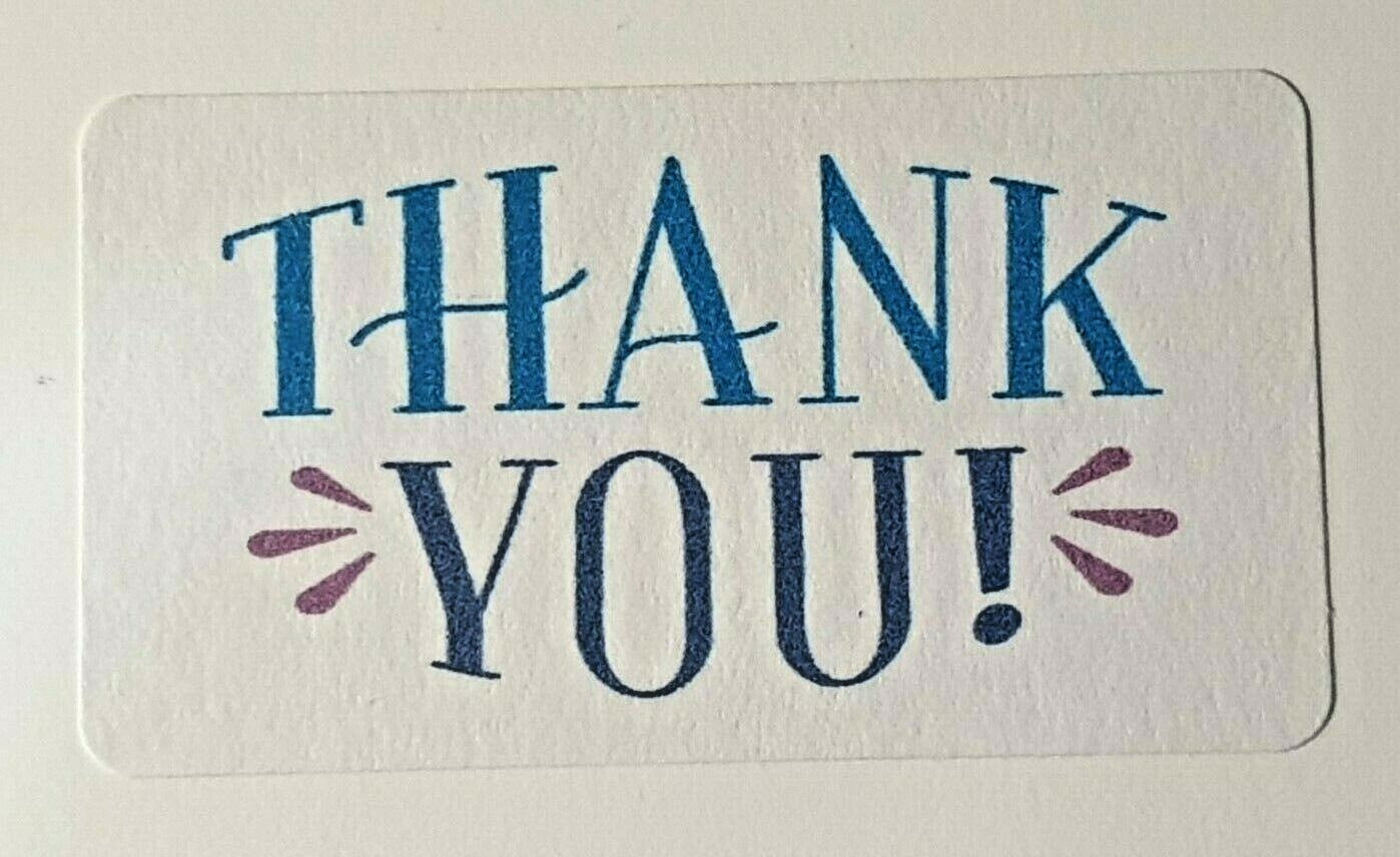 Thank You Sentiment Labels 4 Designs to choose from Awesome Amazing Thanks
