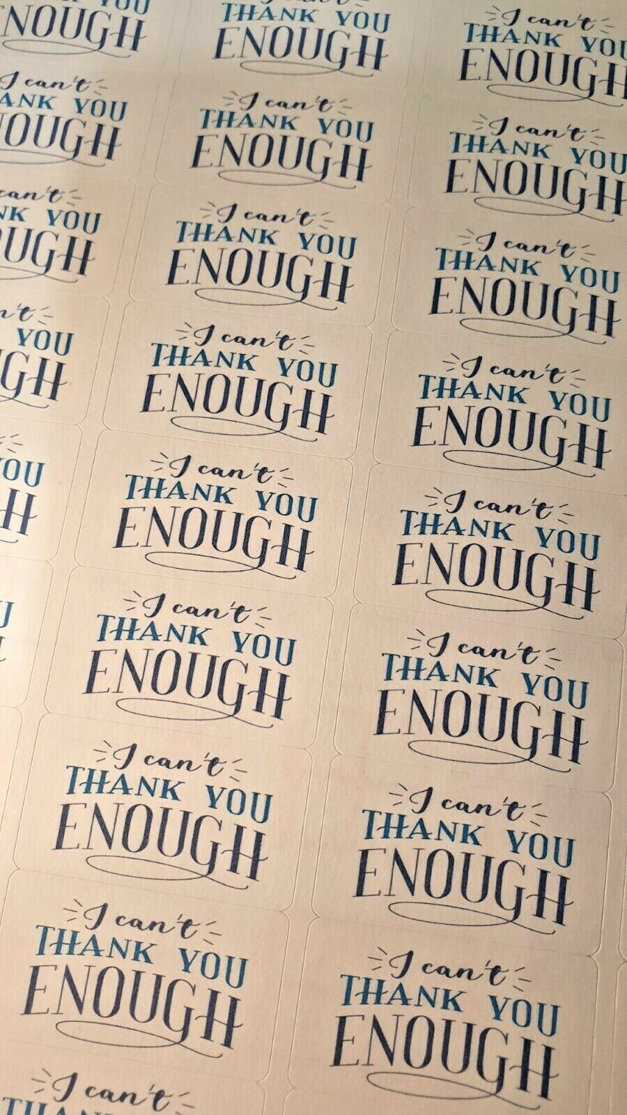 Thank You Sentiment Labels 4 Designs to choose from Awesome Amazing Thanks