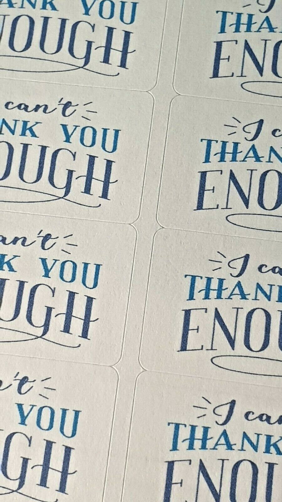 Thank You Sentiment Labels 4 Designs to choose from Awesome Amazing Thanks
