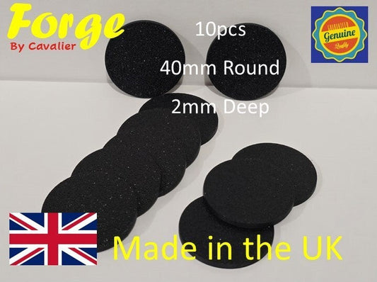10pcs 40mm Round Small Miniature Model Bases 2mm Deep Thick Circular Base Black