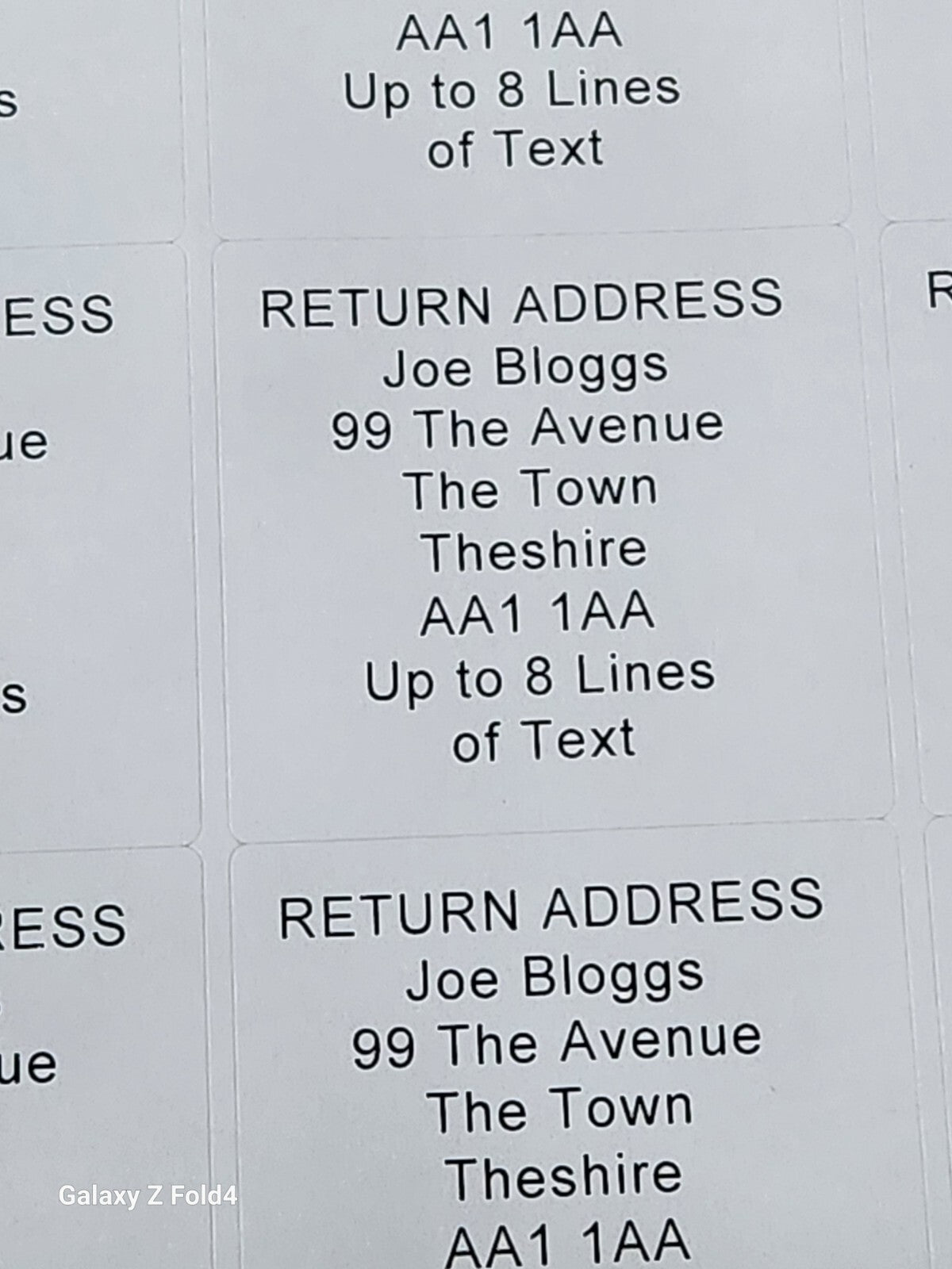 240 Square White Custom Personalised Self Adhesive Return Address Labels