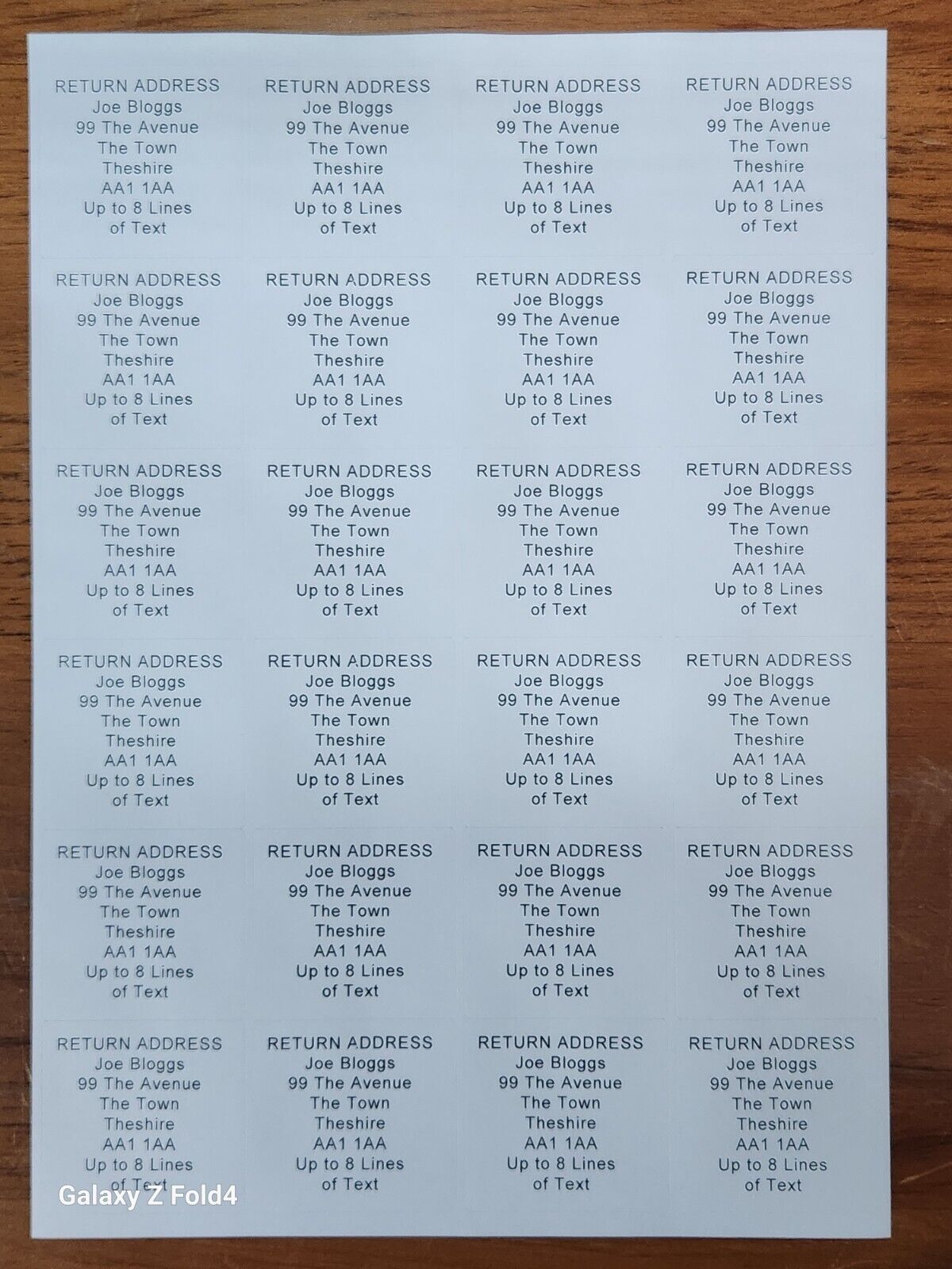 240 Square White Custom Personalised Self Adhesive Return Address Labels