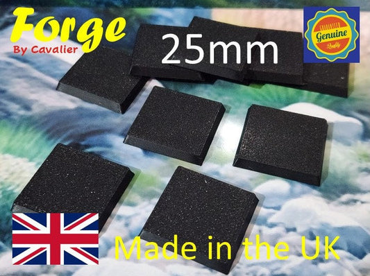 25mm Square Wargaming Bases Durable Plastic for War gaming - Tabletop Games