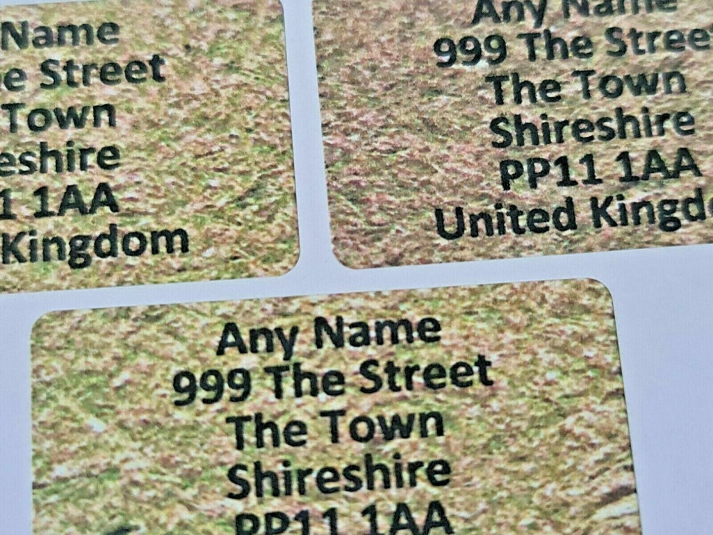 260 x Mini Chipboard Effect Personalised Name & Address Sticky Labels Stickers