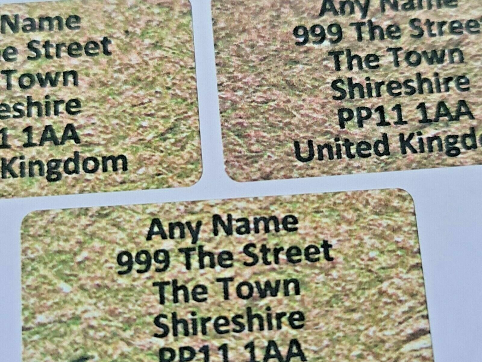 260 x Mini Chipboard Effect Personalised Name & Address Sticky Labels Stickers