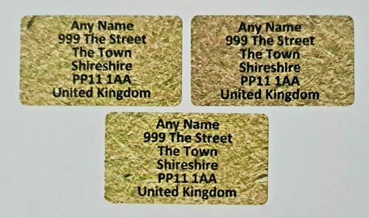260 x Mini Chipboard Effect Personalised Name & Address Sticky Labels Stickers