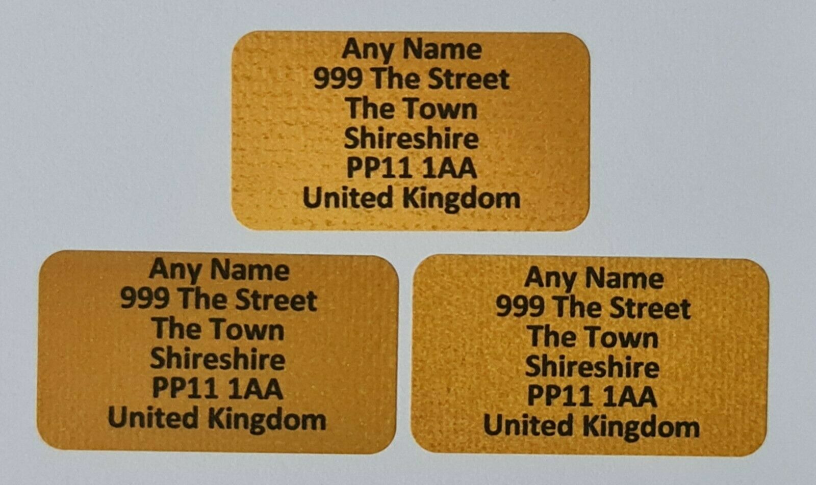 260 x Mini Golden Gold Texture Personalised Name & Address Matte Labels Stickers