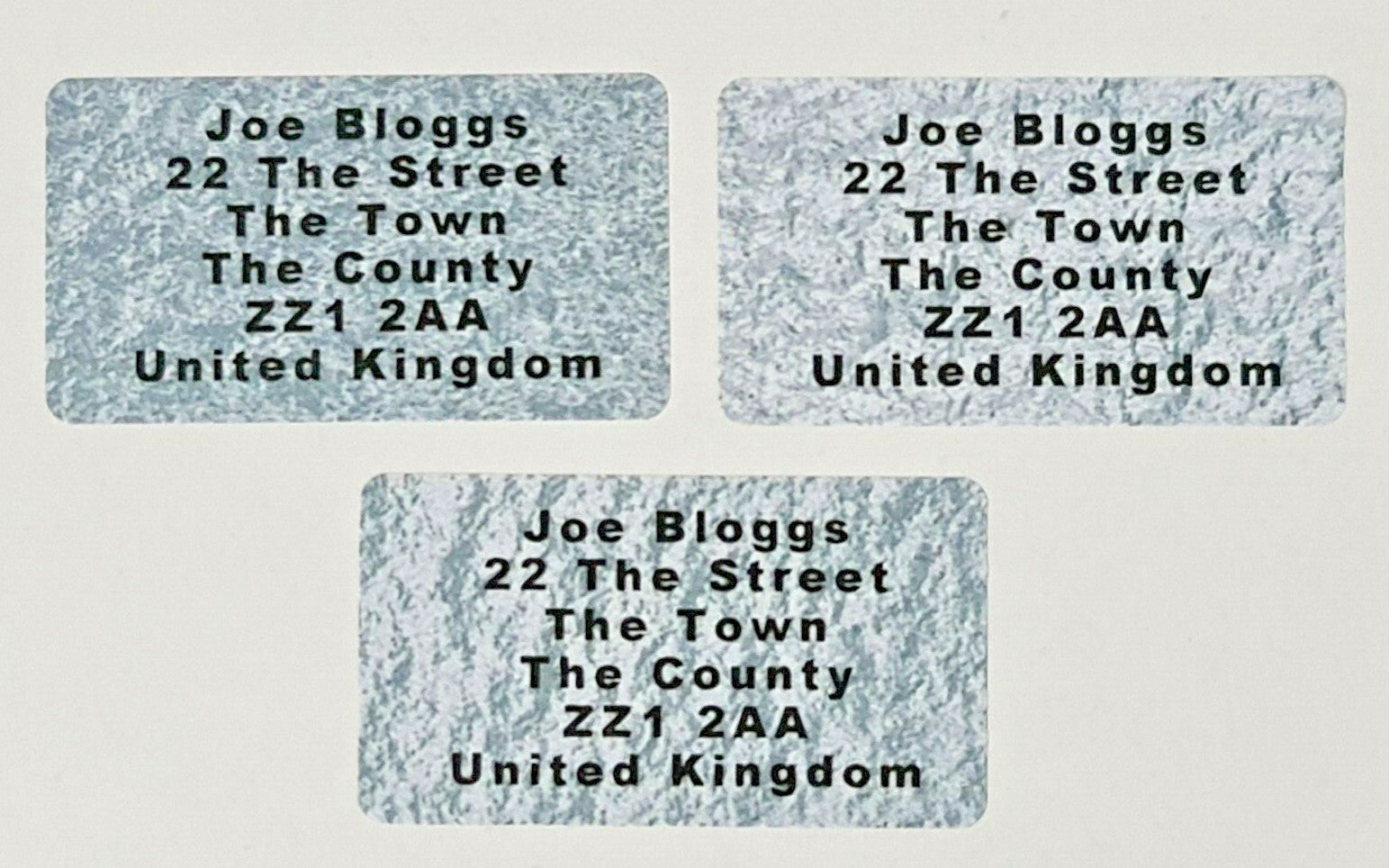 260 x Mini Silver Texture Personalised Name & Address Matte Labels Stickers
