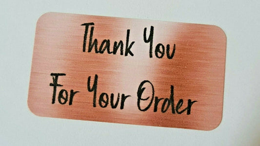 260 x Thank You for Your Order Labels Brushed Rose Gold Matte Labels Stickers