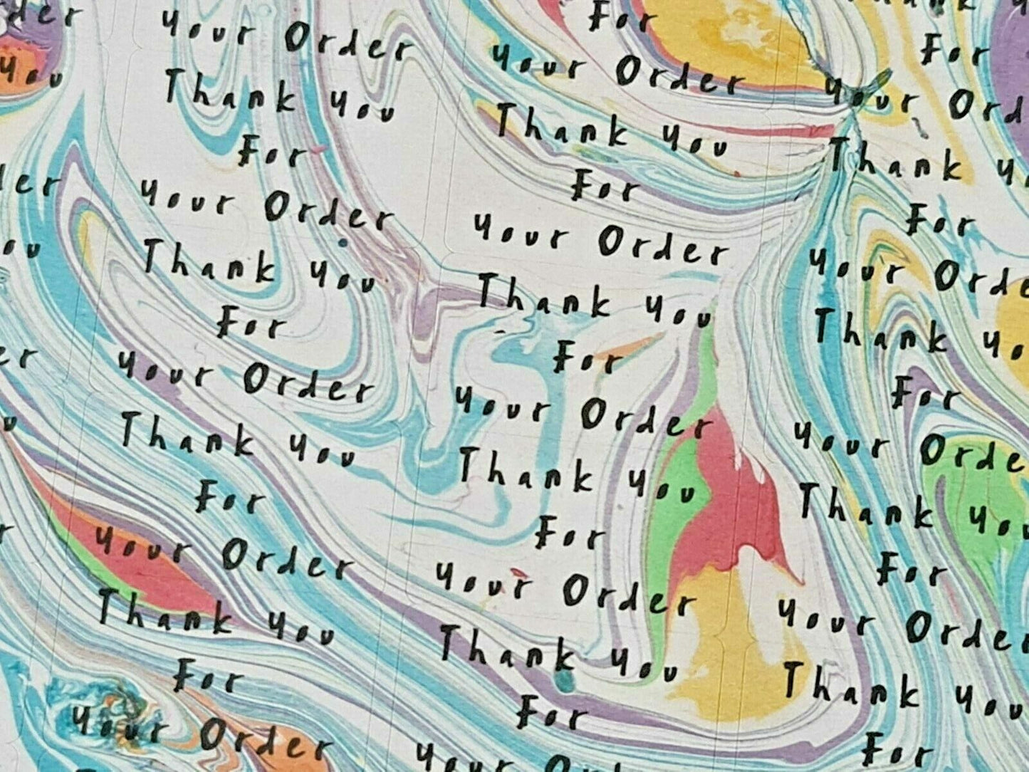 260 x Thank You for Your Order Sticky Labels Marble Effect Matte Stickers