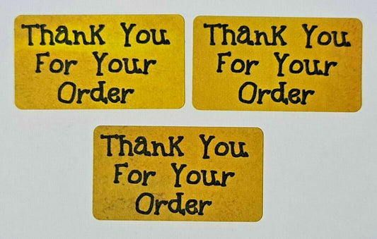 260 x Thank You for Your Order Sticky Labels TOP BANANA Yellow Matte Stickers