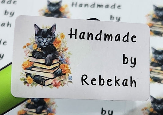 325 Black Cat Personalised Self Adhesive Address Handmade by Labels Stickers
