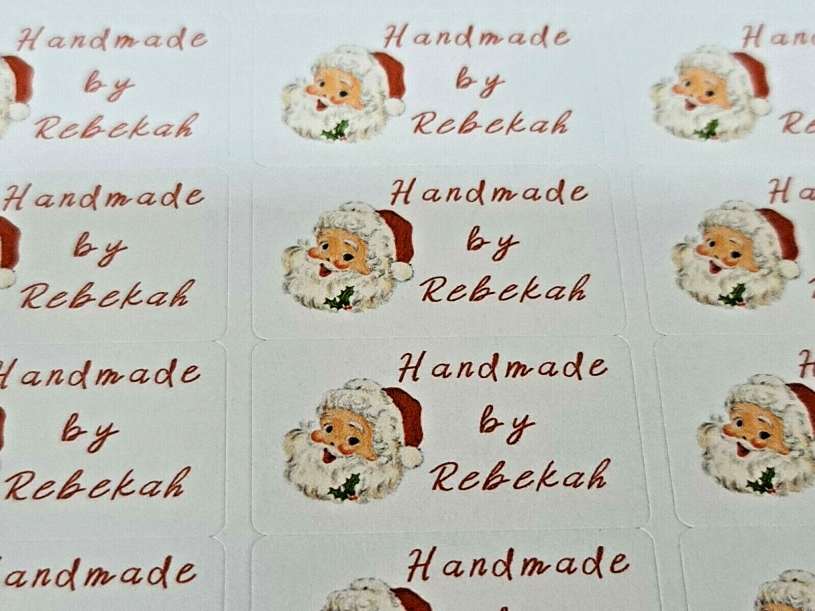 325 Christmas Santa Personalised Self Adhesive Handmade by Labels Stickers