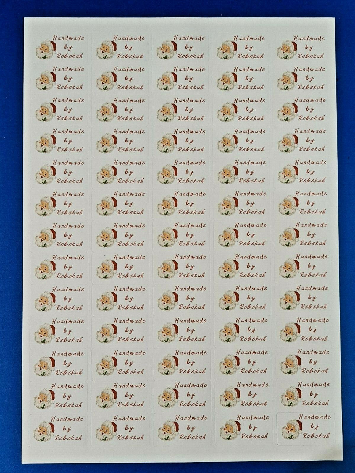 325 Christmas Santa Personalised Self Adhesive Handmade by Labels Stickers