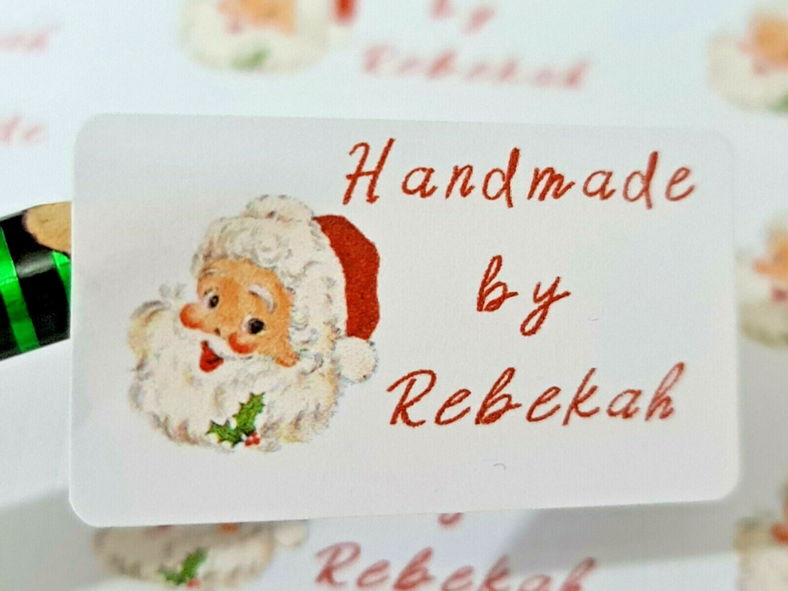 325 Christmas Santa Personalised Self Adhesive Handmade by Labels Stickers