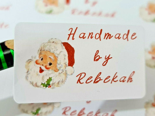 325 Christmas Santa Personalised Self Adhesive Handmade by Labels Stickers