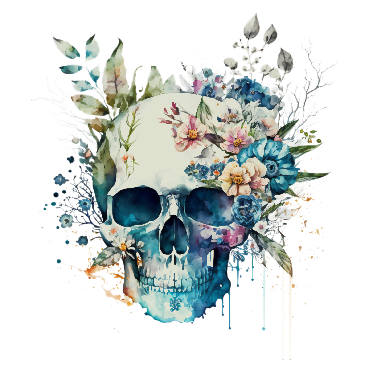 325 Floral Skull Gothic Personalised Self Adhesive Address Handmade by Labels