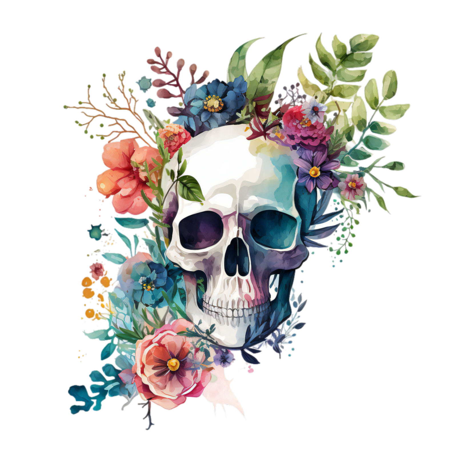 325 Floral Skull Gothic Personalised Self Adhesive Address Handmade by Labels