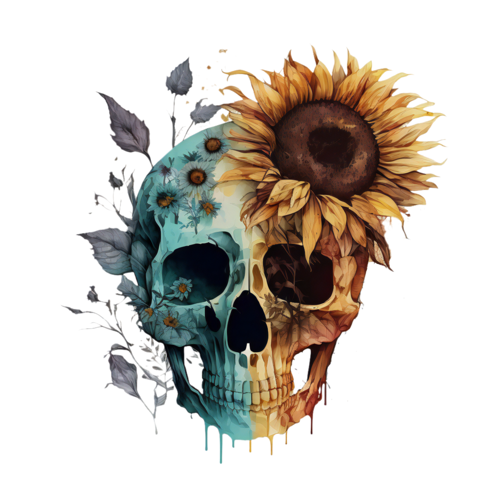 325 Floral Skull Gothic Personalised Self Adhesive Address Handmade by Labels