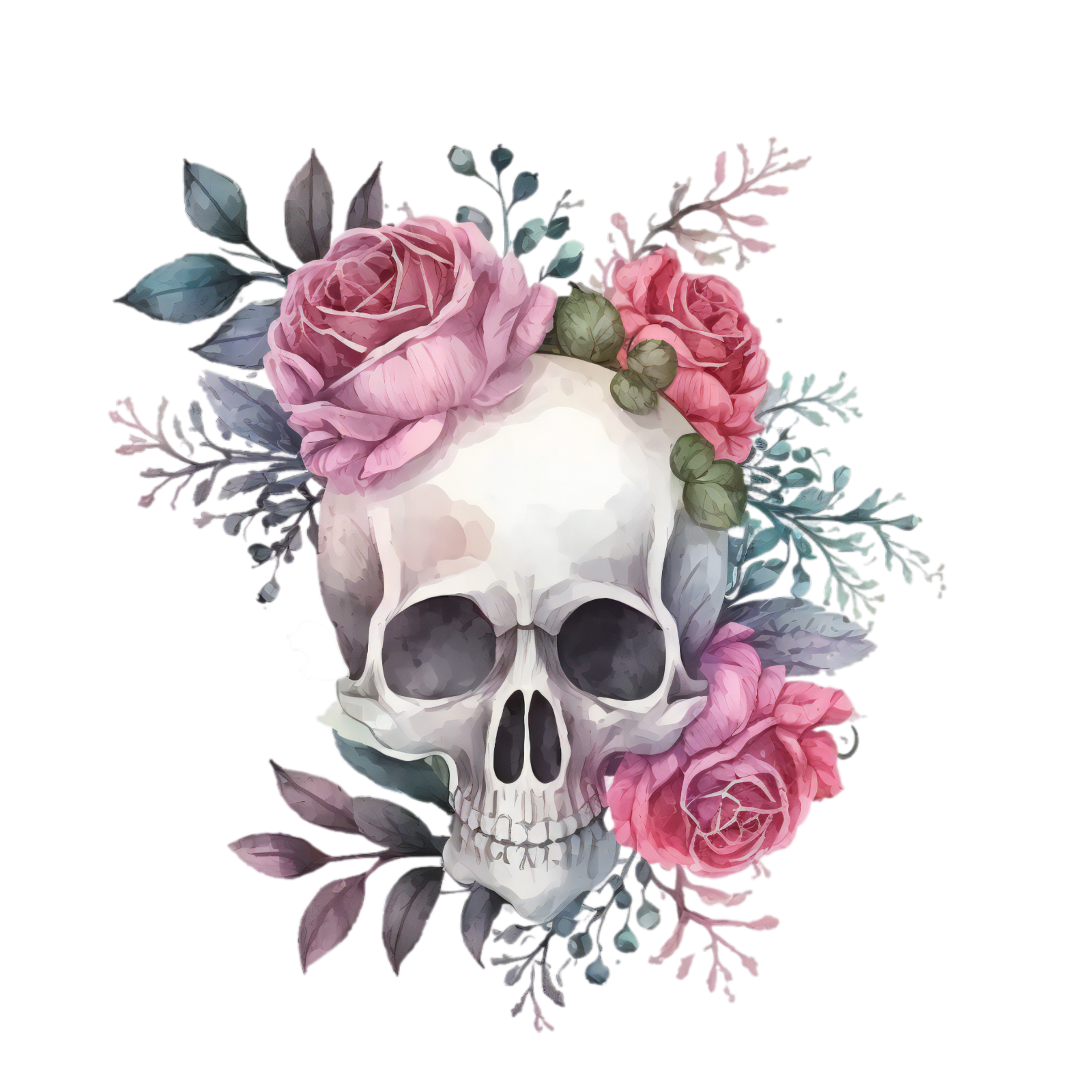 325 Floral Skull Gothic Personalised Self Adhesive Address Handmade by Labels