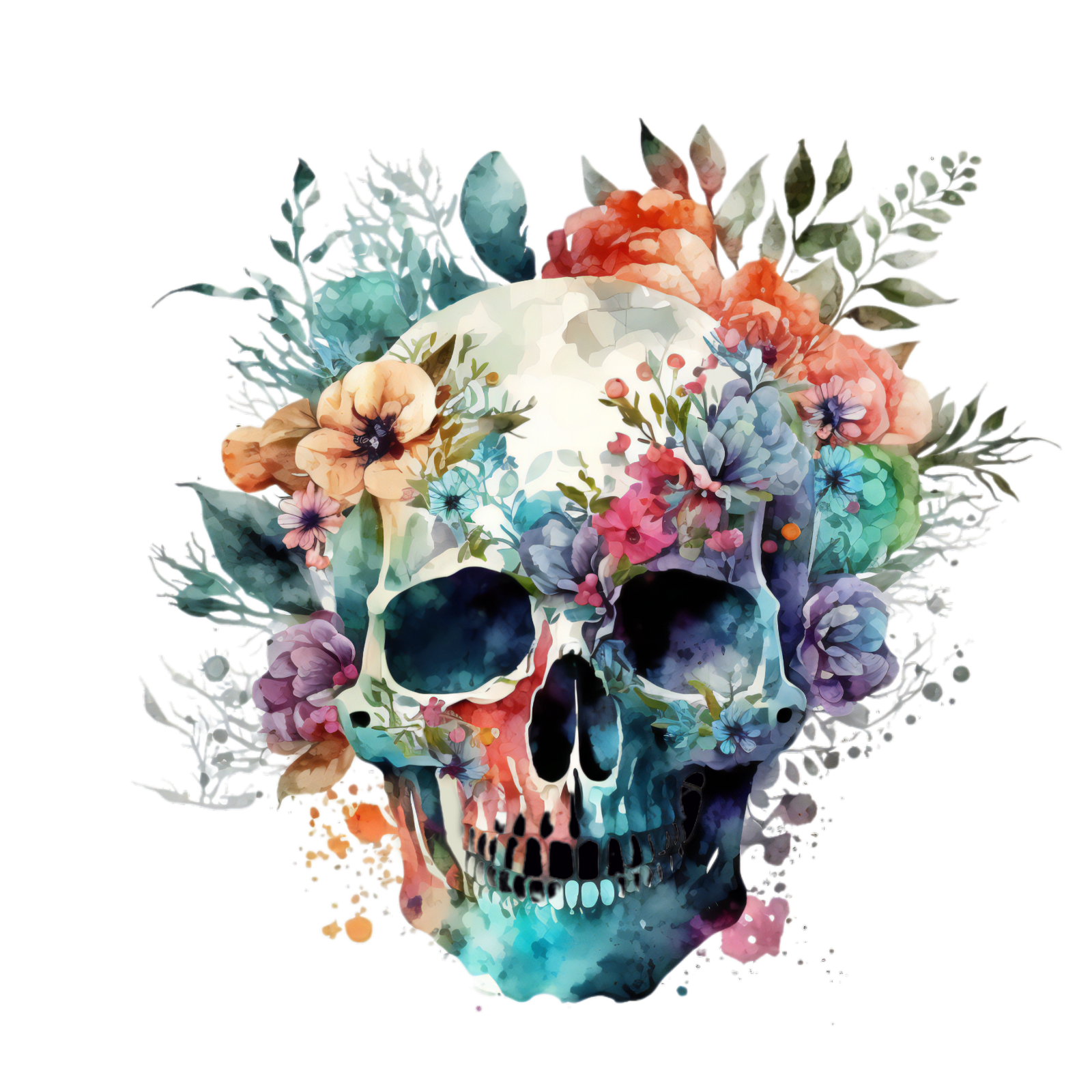 325 Floral Skull Gothic Personalised Self Adhesive Address Handmade by Labels