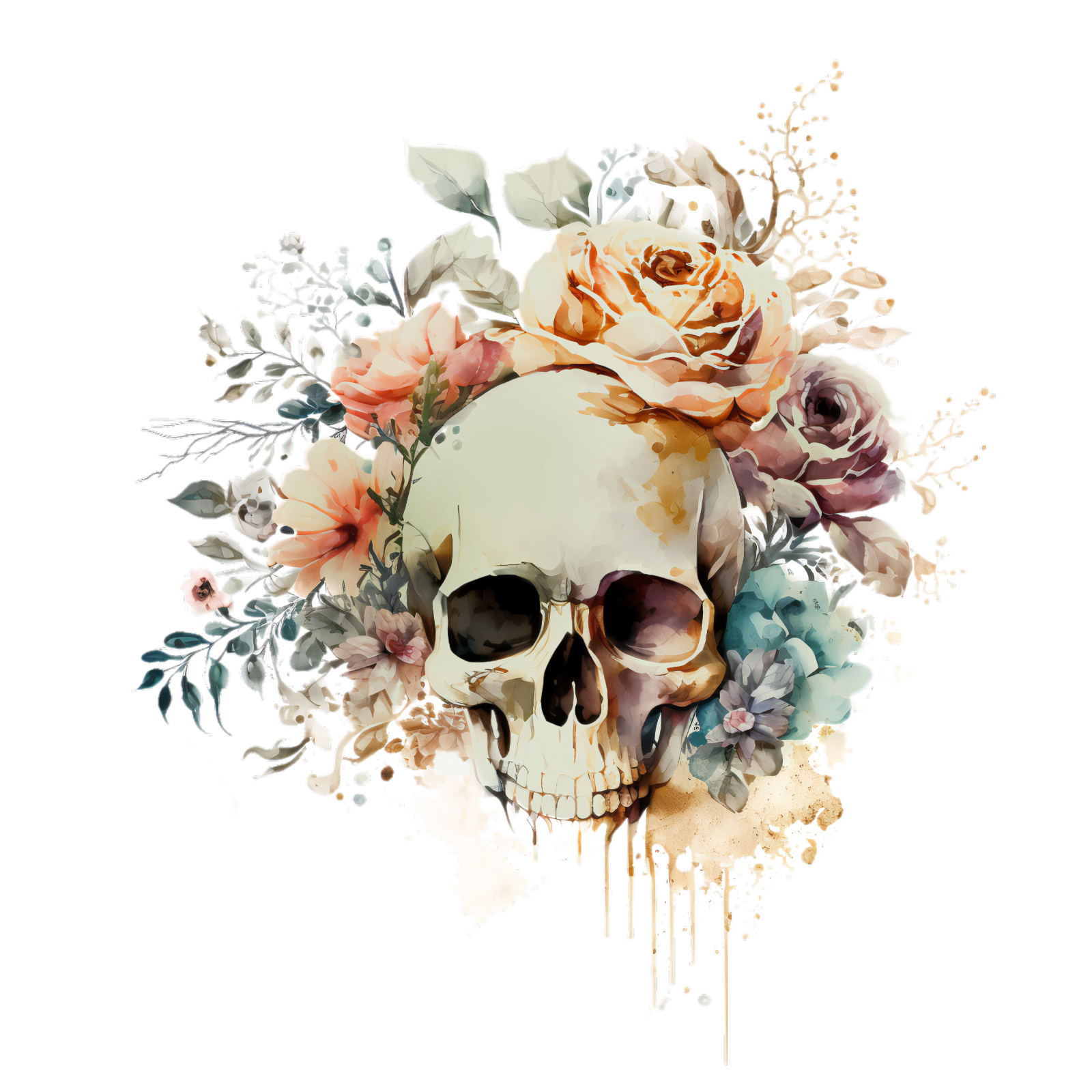 325 Floral Skull Gothic Personalised Self Adhesive Address Handmade by Labels