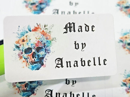 325 Floral Skull Gothic Personalised Self Adhesive Address Handmade by Labels