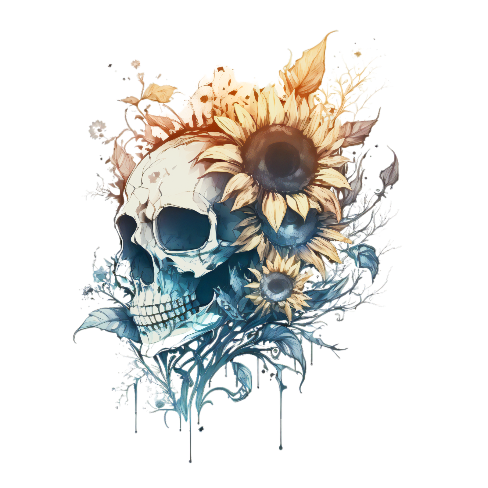 325 Floral Skull Gothic Personalised Self Adhesive Address Handmade by Labels
