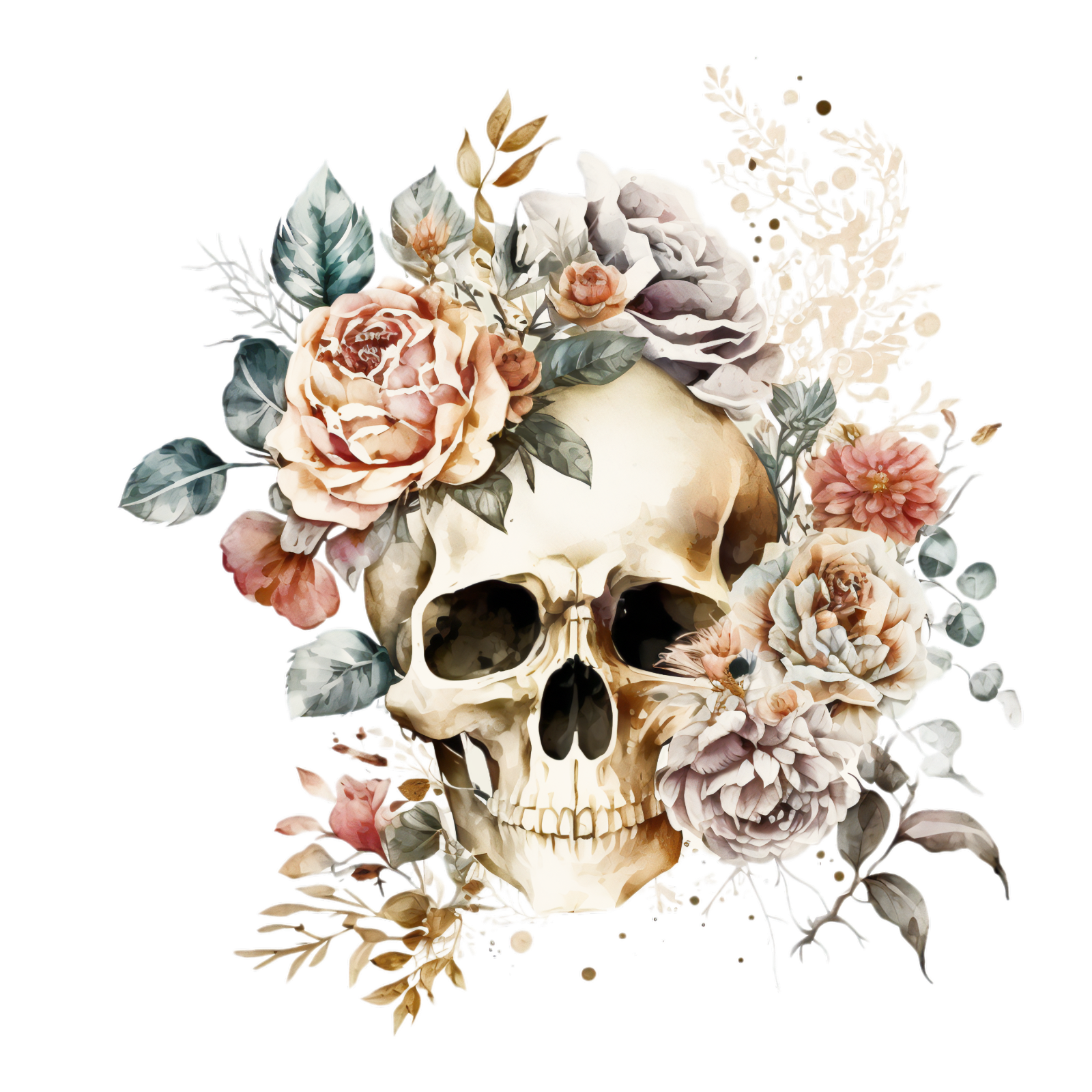 325 Floral Skull Gothic Personalised Self Adhesive Address Handmade by Labels