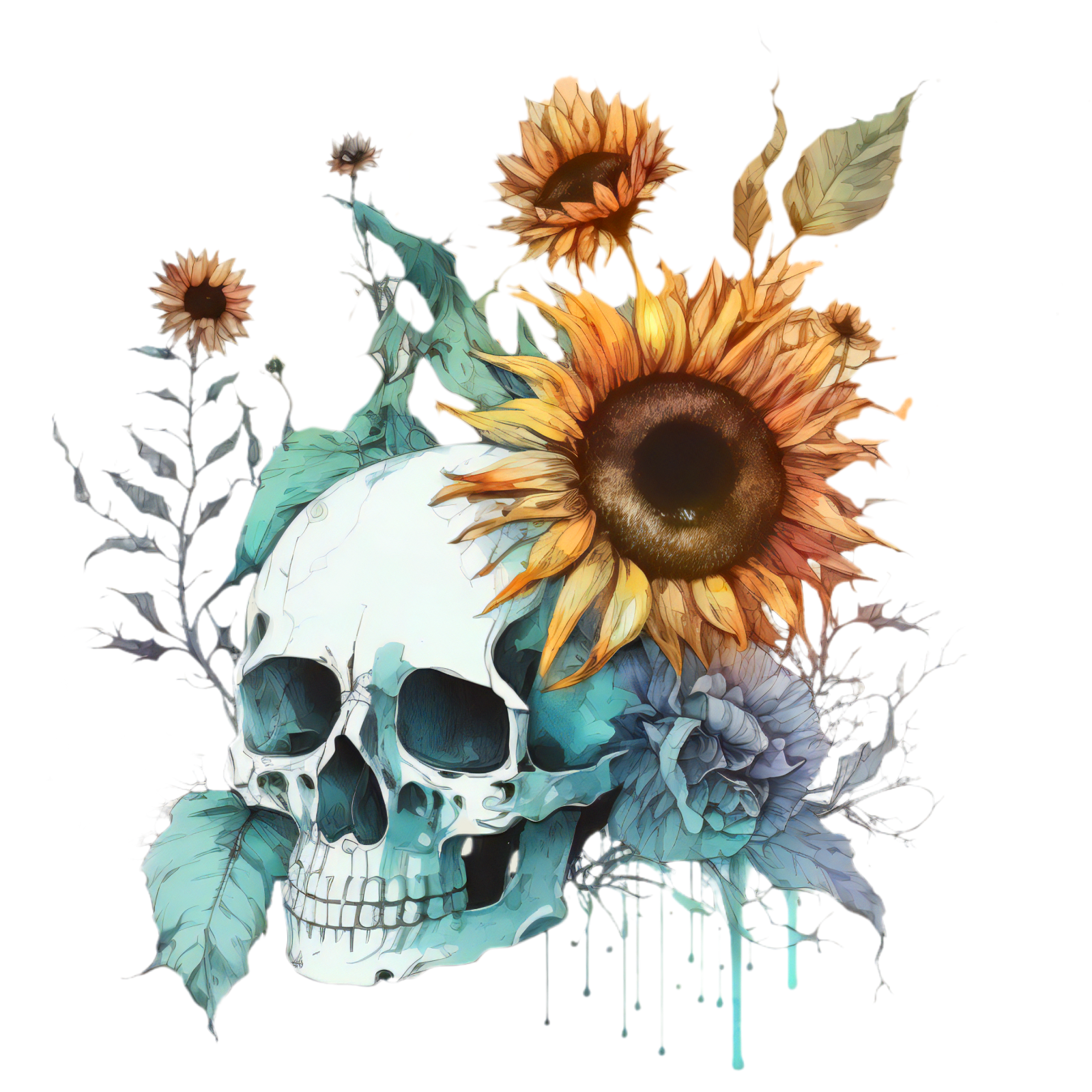 325 Floral Skull Gothic Personalised Self Adhesive Address Handmade by Labels