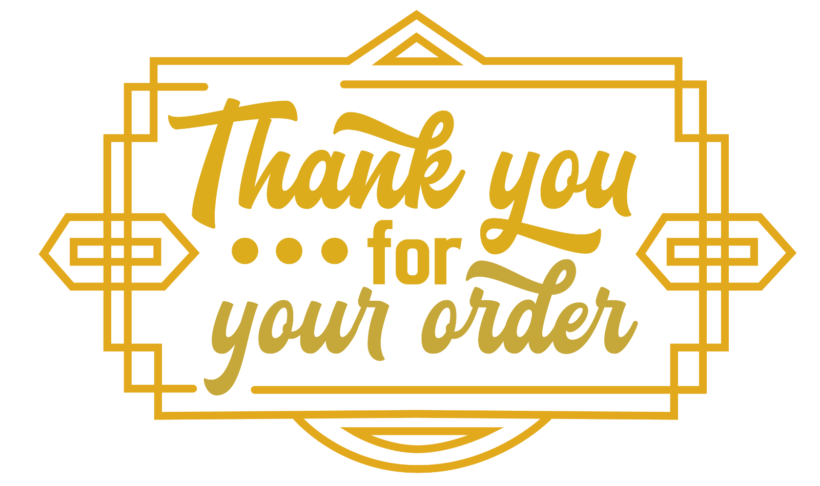 325 x Art Deco Style Thank You for Your Order Labels Matte Labels Stickers