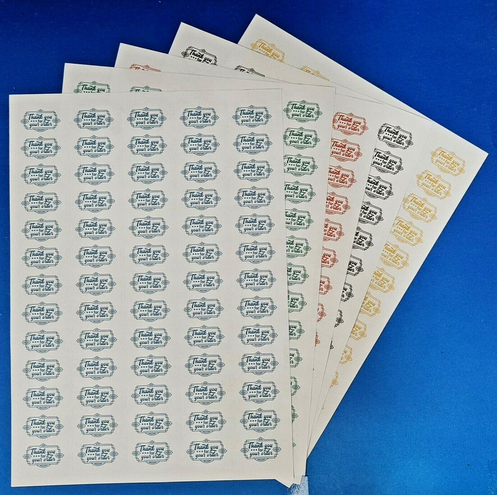 325 x Art Deco Style Thank You for Your Order Labels Matte Labels Stickers