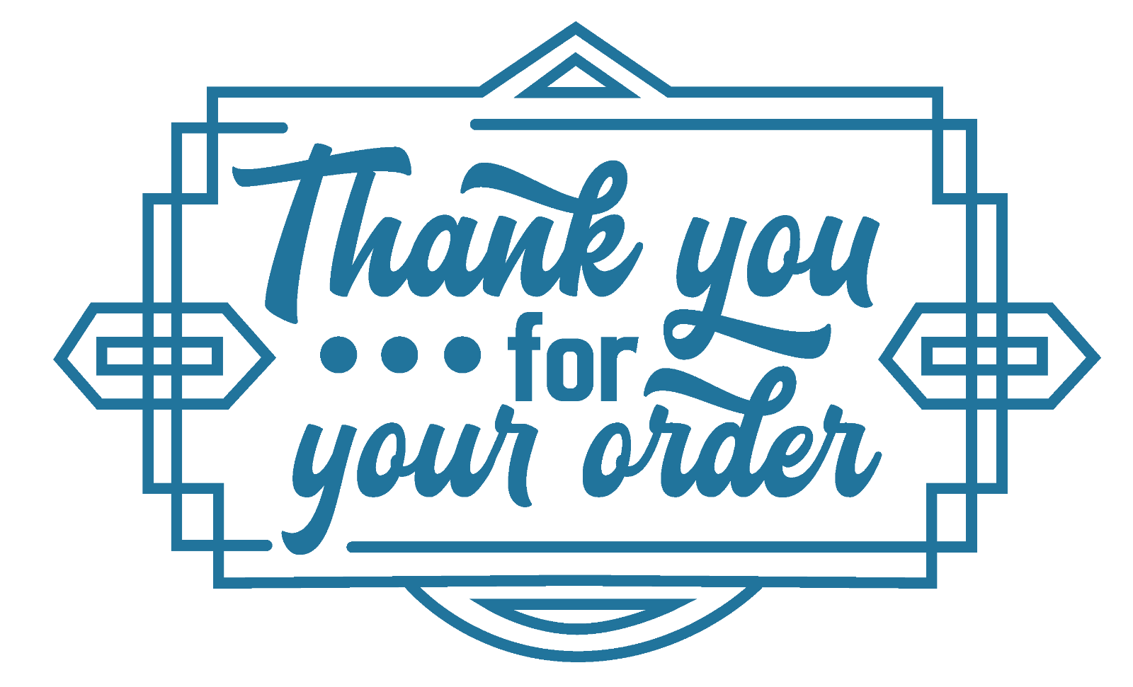 325 x Art Deco Style Thank You for Your Order Labels Matte Labels Stickers
