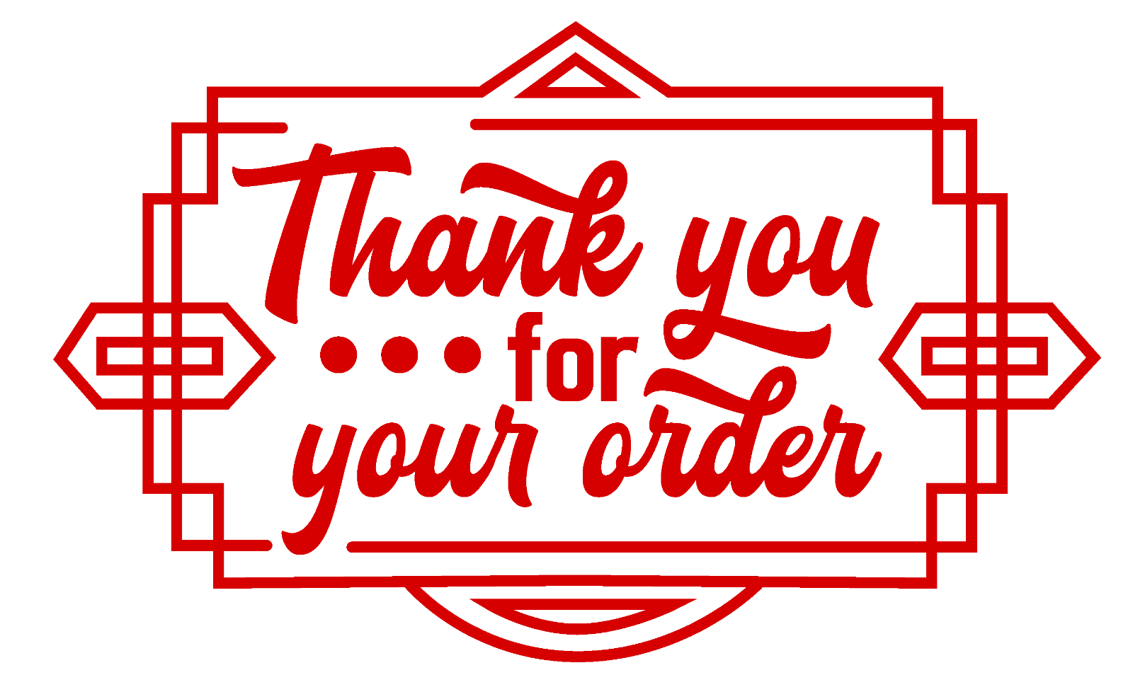 325 x Art Deco Style Thank You for Your Order Labels Matte Labels Stickers