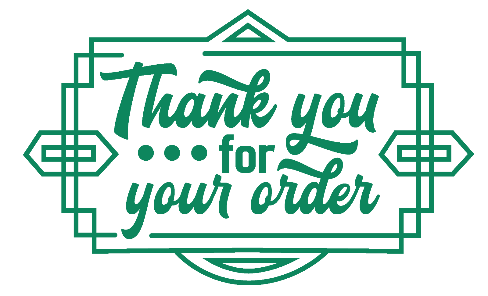 325 x Art Deco Style Thank You for Your Order Labels Matte Labels Stickers